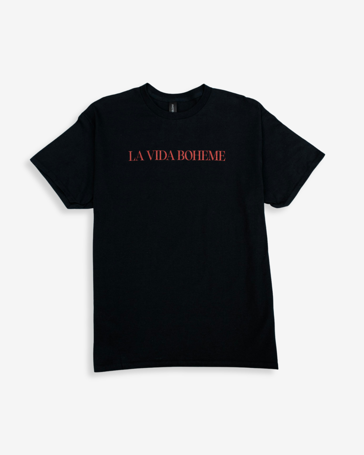 Short-Sleeve Tee with Text Print - Black